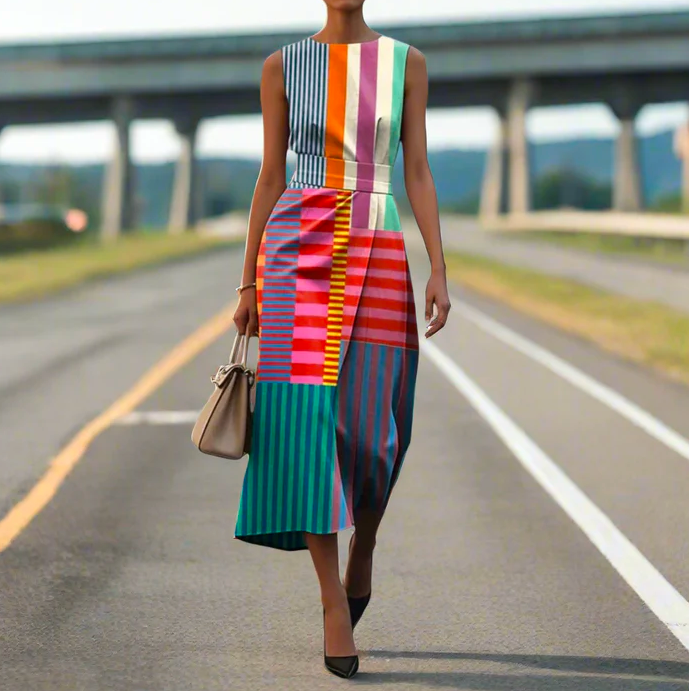 Raina – Flowing Women’s Geometric Print Dress