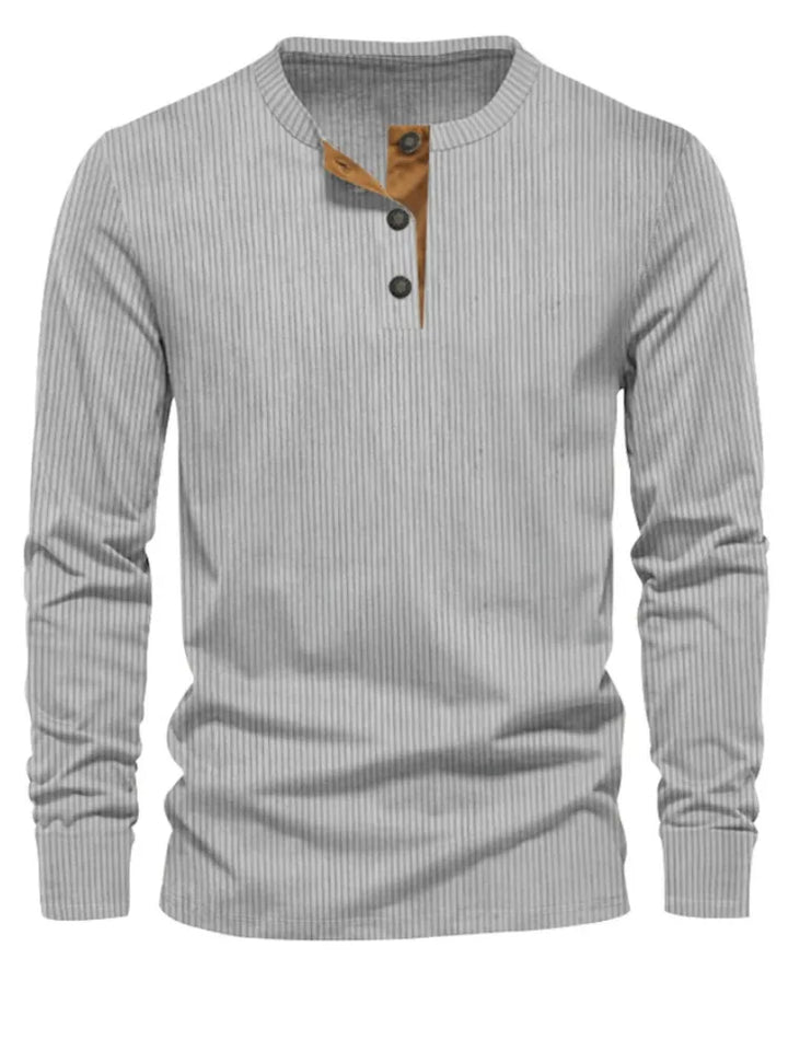 Gregorio – Ribbed Henley Men’s Casual Sweater
