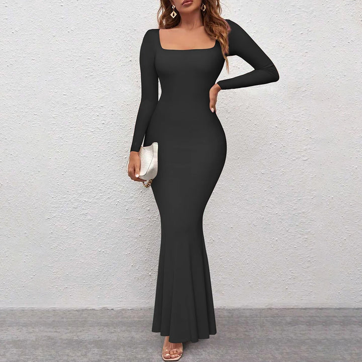 Gretchen – Slim Fit Women’s Ribbed Knit A-Line Dress