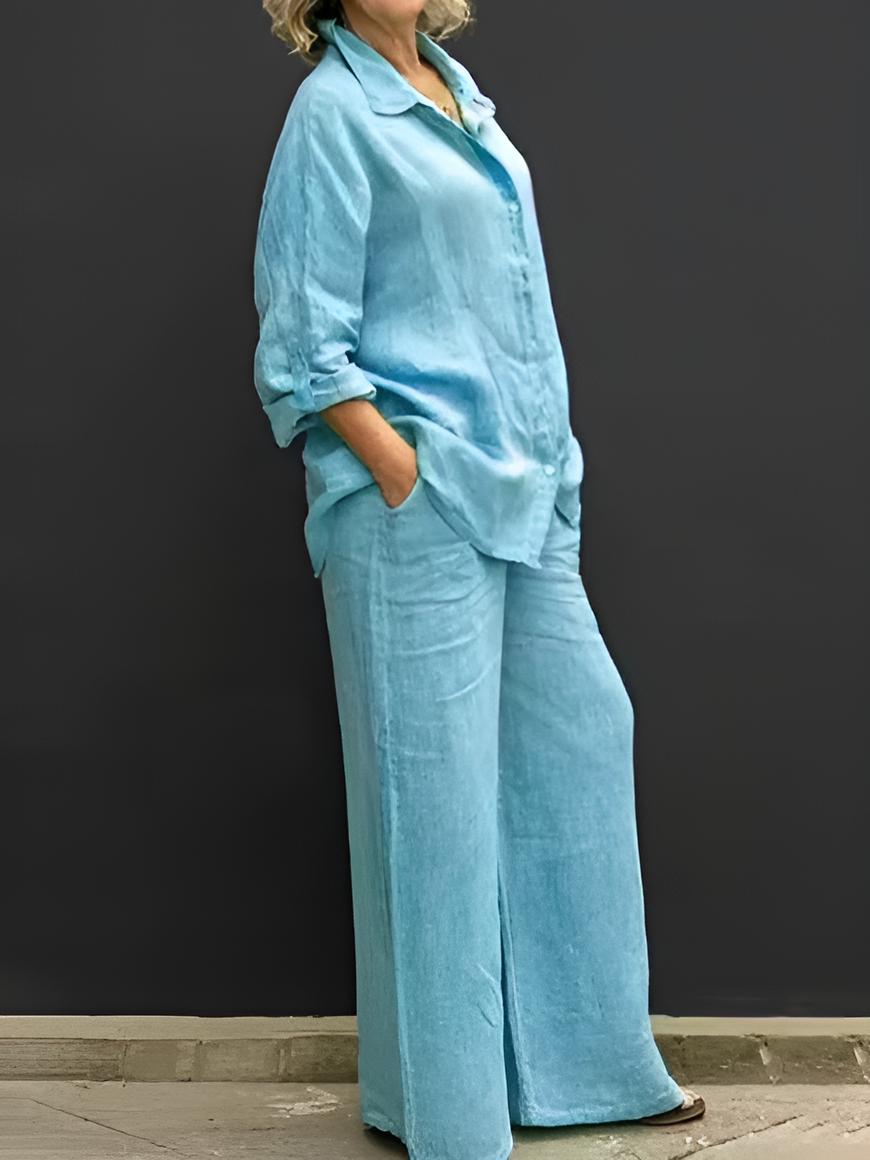 Sofia – Women’s Linen Two-Piece Shirt Suit