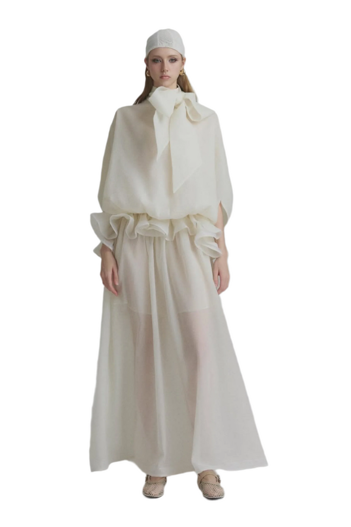 Laura – Tie-Neck Women’s Ruffled Dress