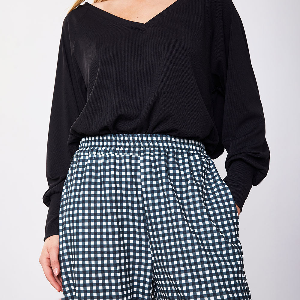 Clarize – Women’s Green Checkered Tailored Trousers