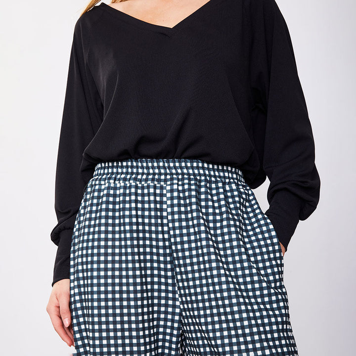 Clarize – Women’s Green Checkered Tailored Trousers