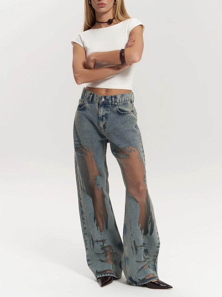 Taylor – High Waist Women’s Transparent Detail Jeans