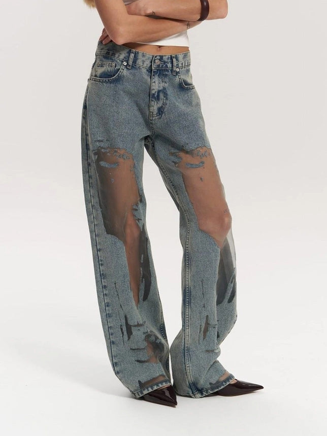 Taylor – High Waist Women’s Transparent Detail Jeans