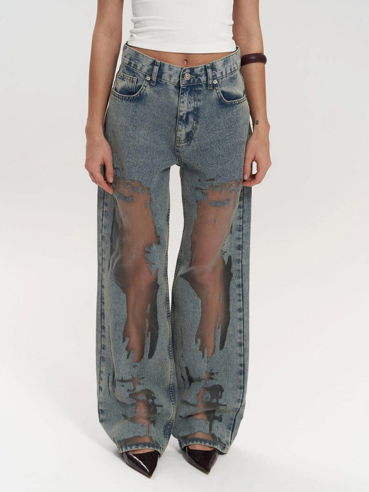 Taylor – High Waist Women’s Transparent Detail Jeans