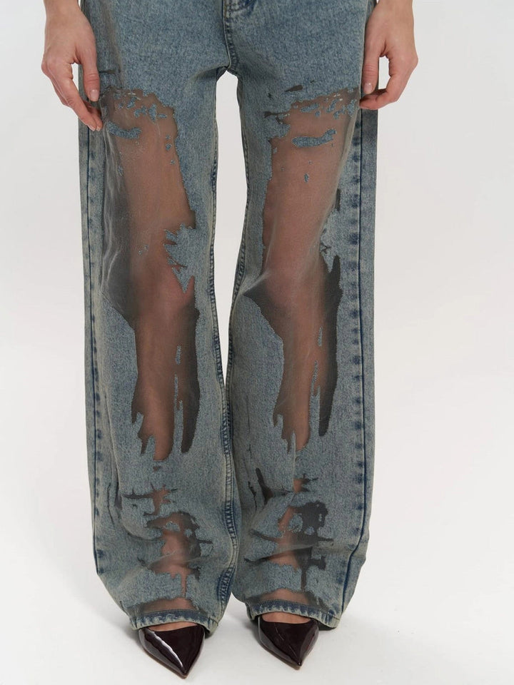 Taylor – High Waist Women’s Transparent Detail Jeans