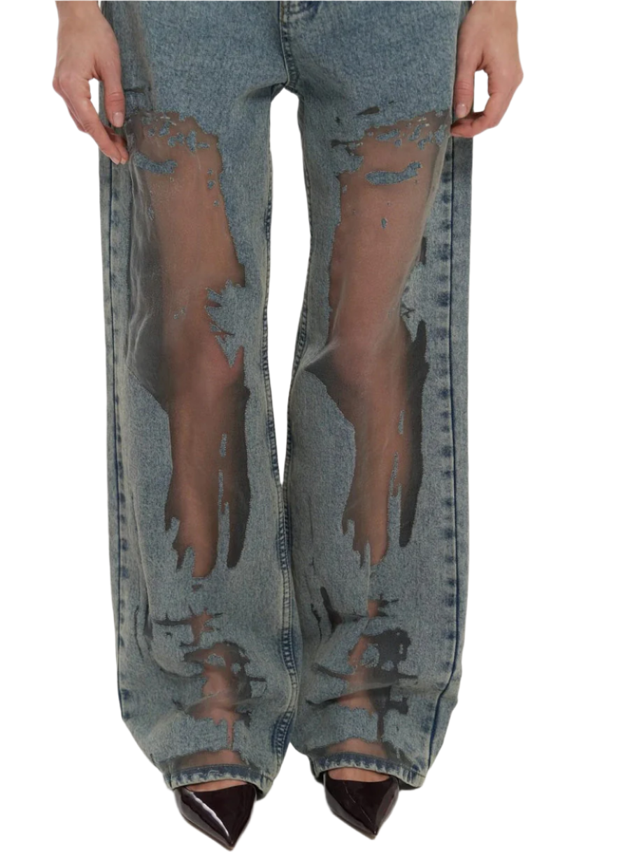 Taylor – High Waist Women’s Transparent Detail Jeans