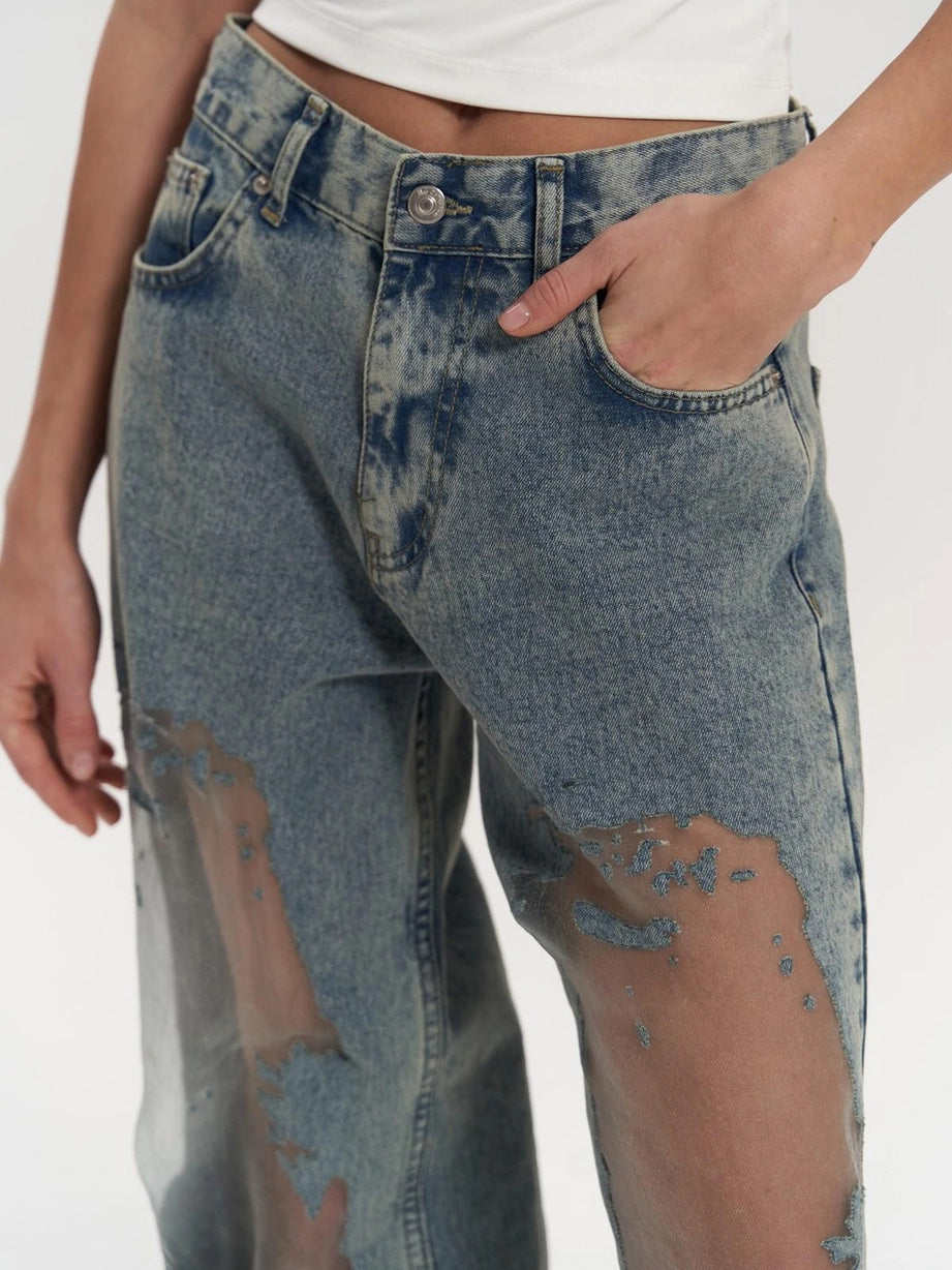 Taylor – High Waist Women’s Transparent Detail Jeans