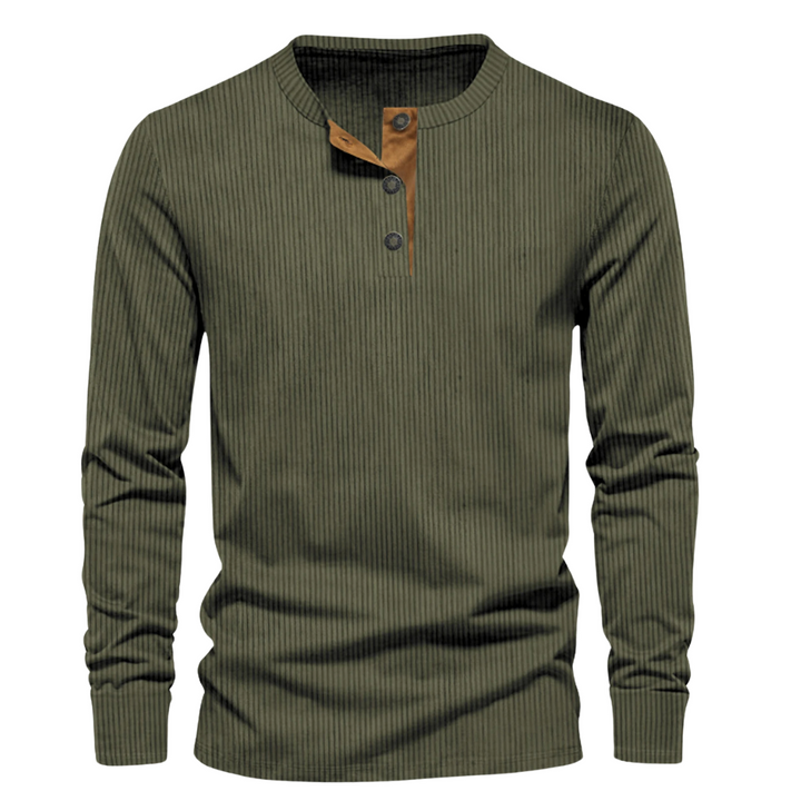 Gregorio – Ribbed Henley Men’s Casual Sweater