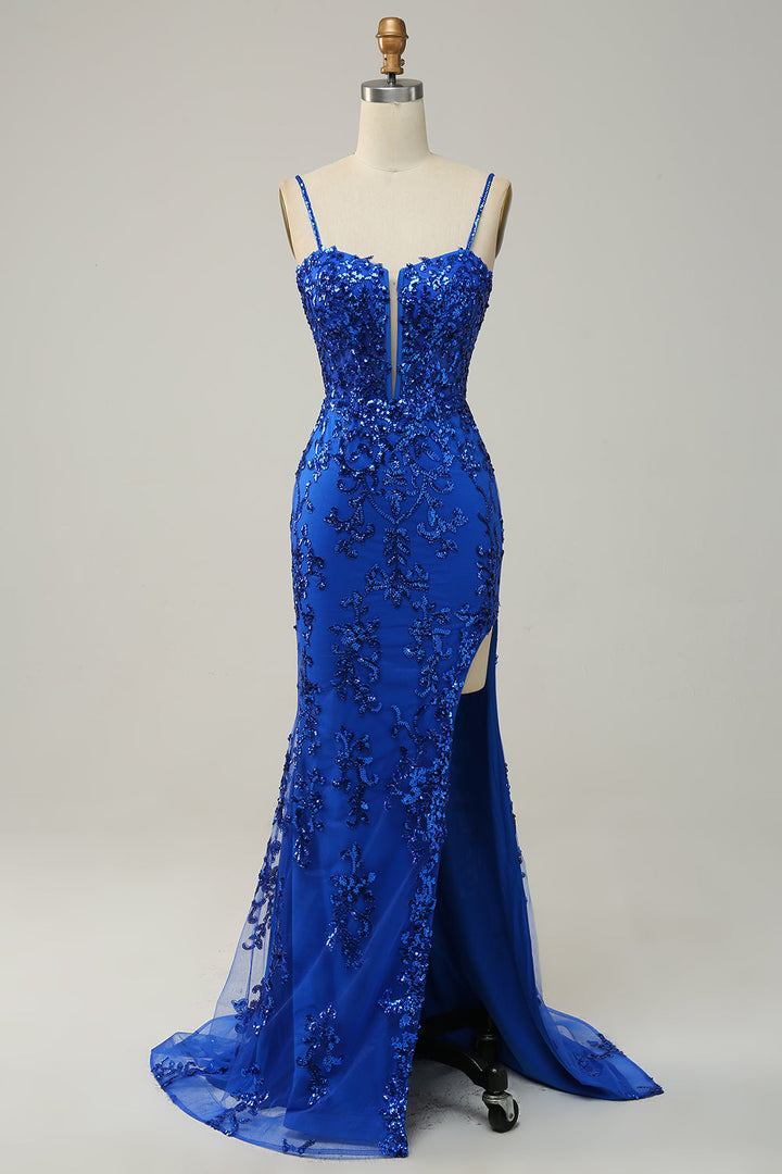 Celeste – Sequin-Curve Women’s Mermaid Gown with Front Split