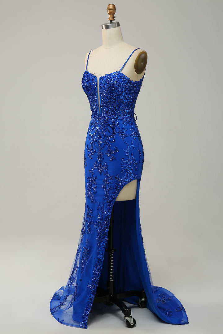 Celeste – Sequin-Curve Women’s Mermaid Gown with Front Split