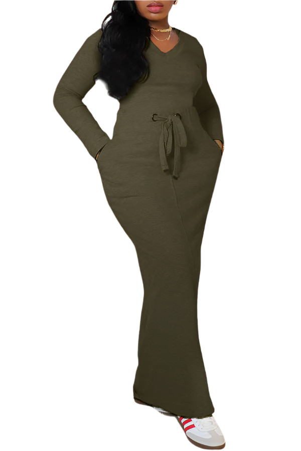 Gabriella – Casual Women's V-Neck Drawstring Waist Skirt Set