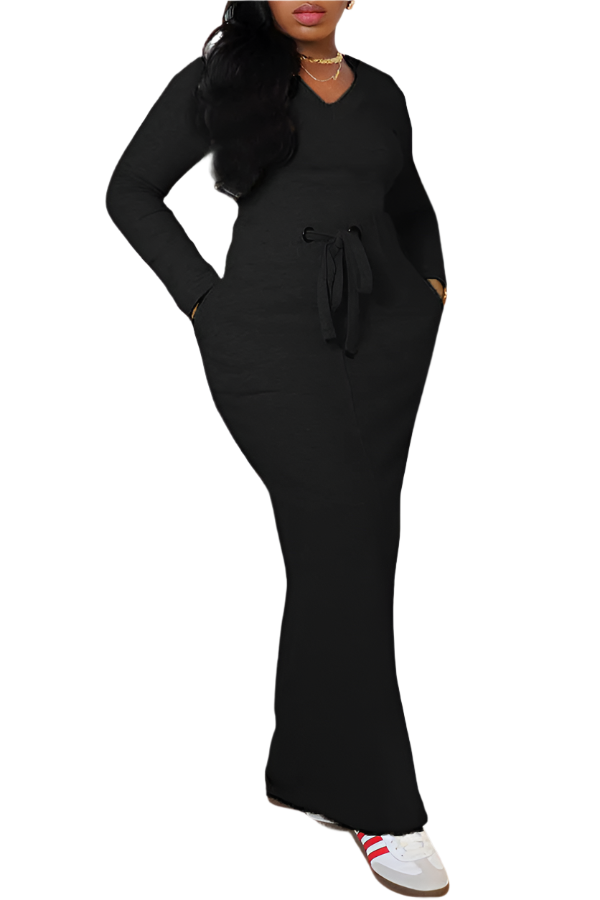 Gabriella – Casual Women's V-Neck Drawstring Waist Skirt Set