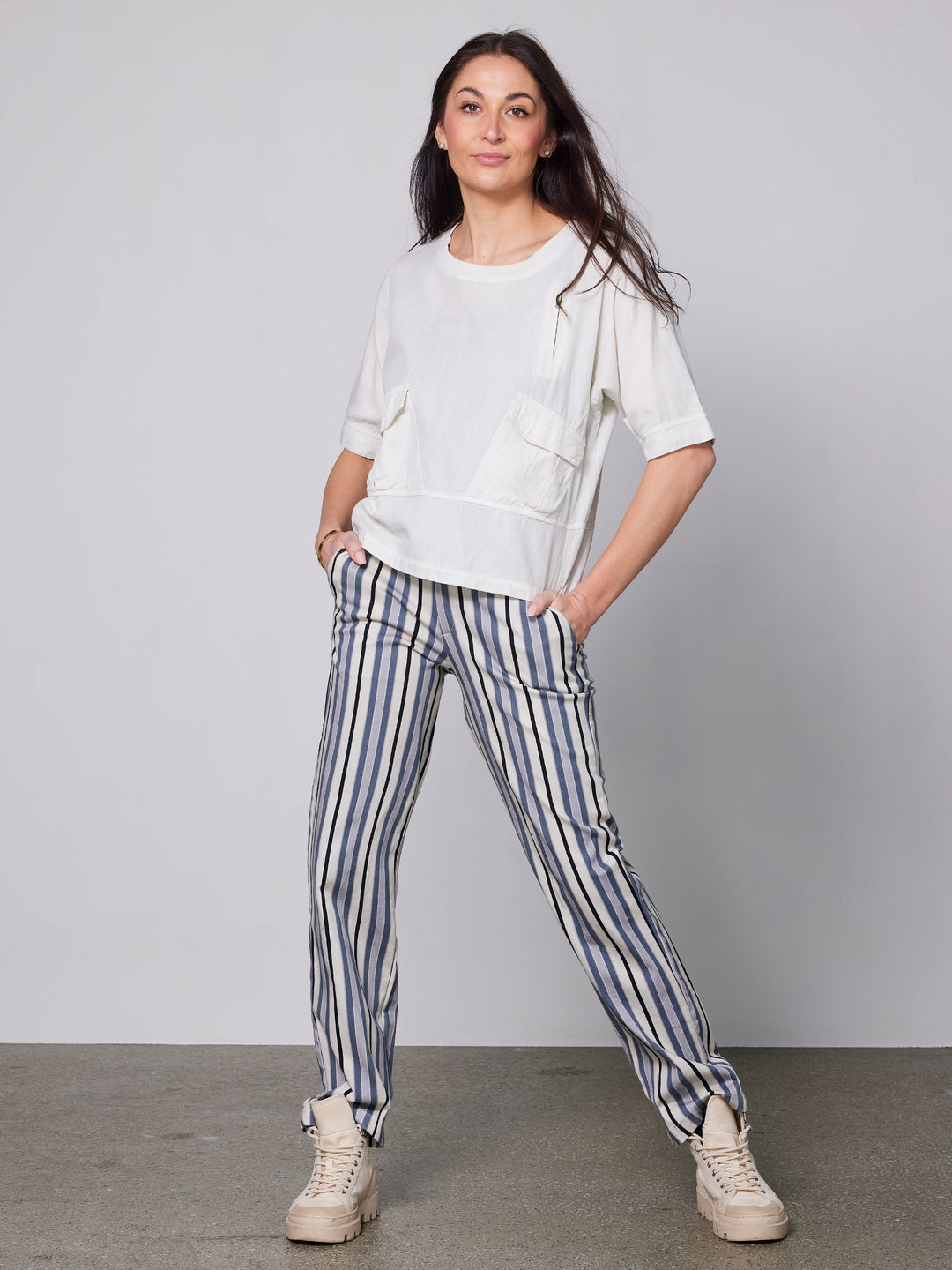 Marceau – Vertical Stripe Relaxed-Fit Women’s Trousers