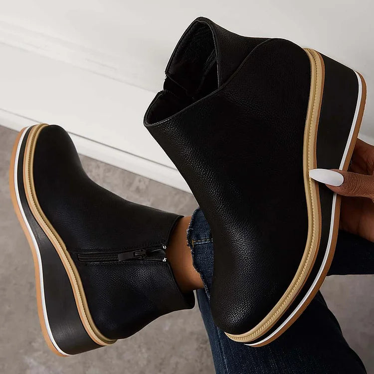 Anastassia – Women’s PU Leather Comfort Boots