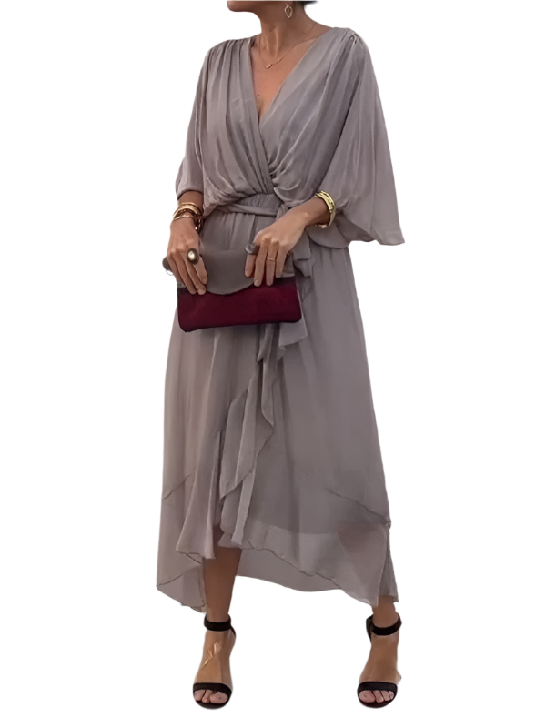 Gianna – Flowy V-Neck Women’s Chiffon Dress