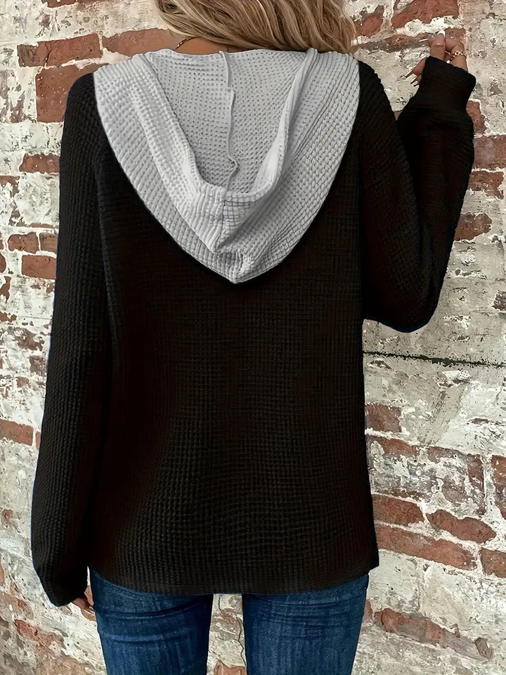 Fiora – Waffle-Knit Women’s Cozy Hoodie