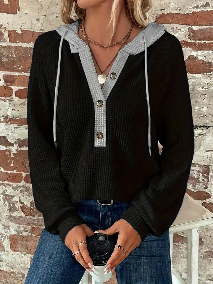 Fiora – Waffle-Knit Women’s Cozy Hoodie