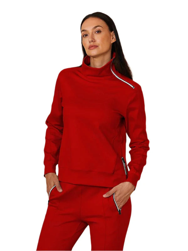 Jennifer – Irregular-Collar Women’s Golf Pullover & Pant Set