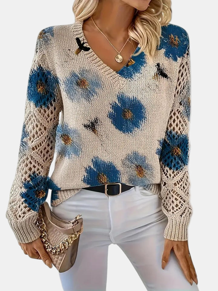 Maha – Lightweight Women’s Floral Knit Cardigan
