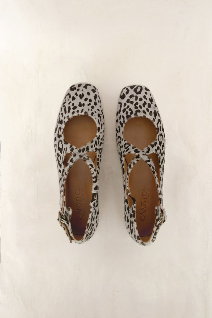 Heather – Women's White Leopard Sandals