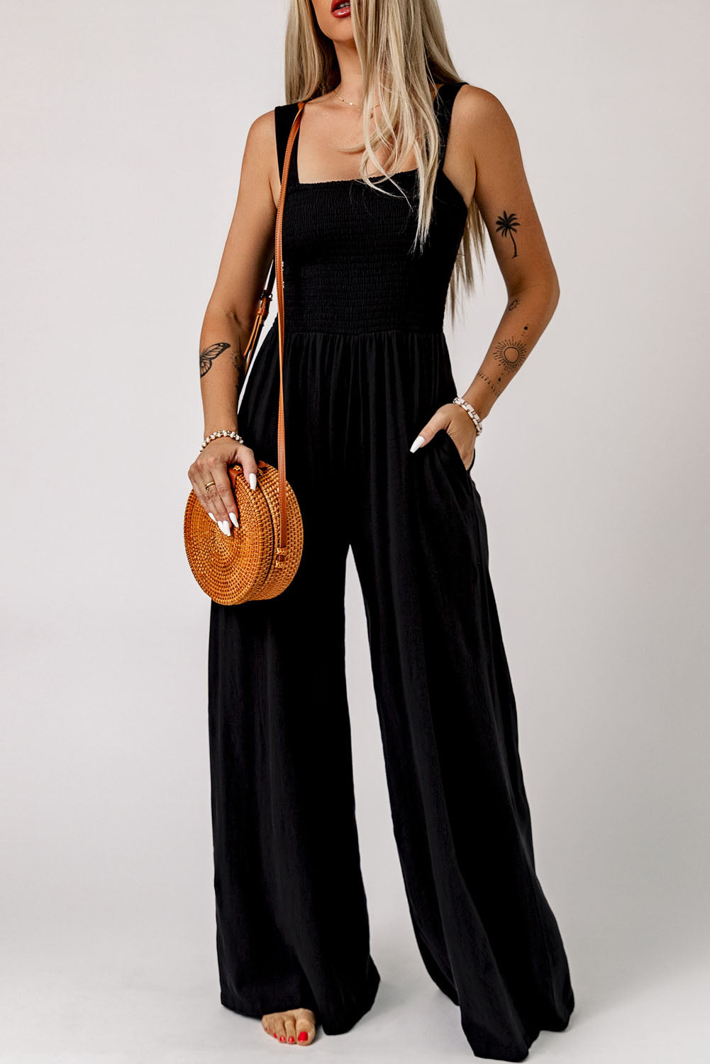 Arah – Women’s Shirred Wide-Leg Jumpsuit