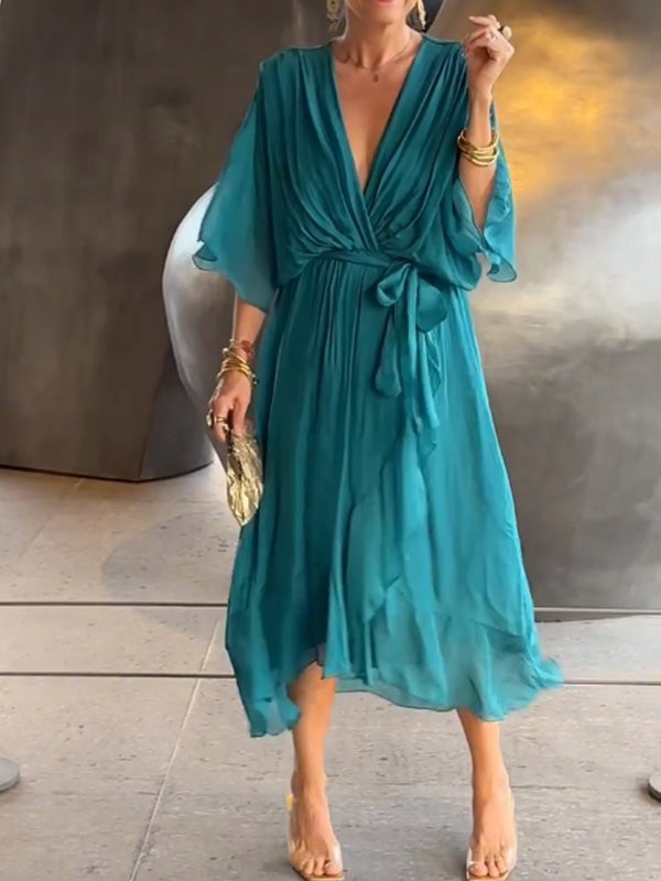 Gianna – Flowy V-Neck Women’s Chiffon Dress