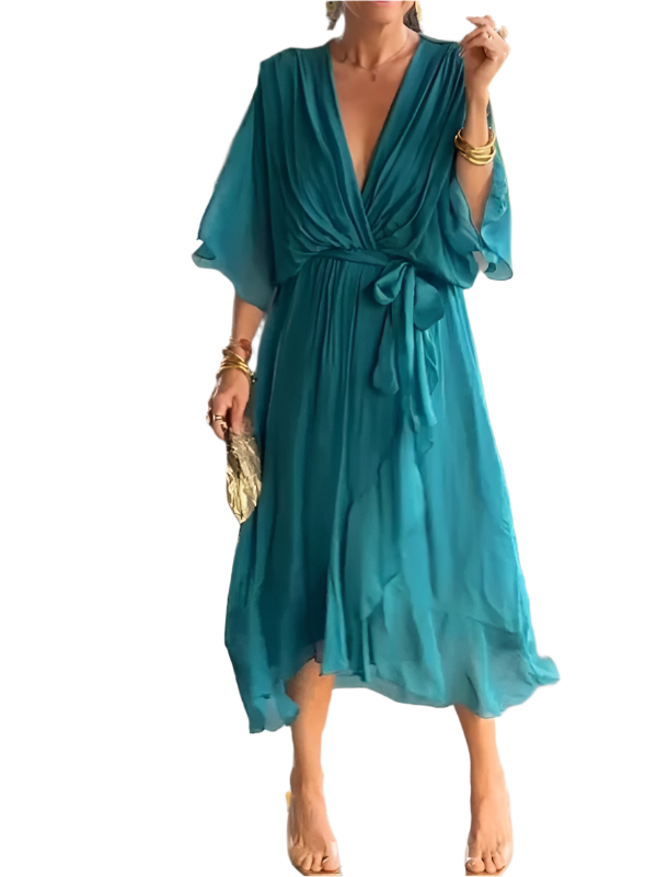 Jenna – Flowy V-Neck Women’s Chiffon Dress