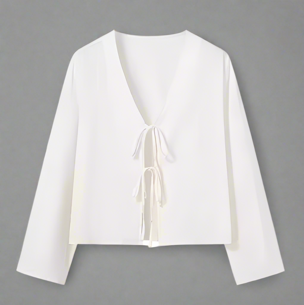 Kaitlyn – Versatile Women’s Spring & Fall Tie-Up Blouse