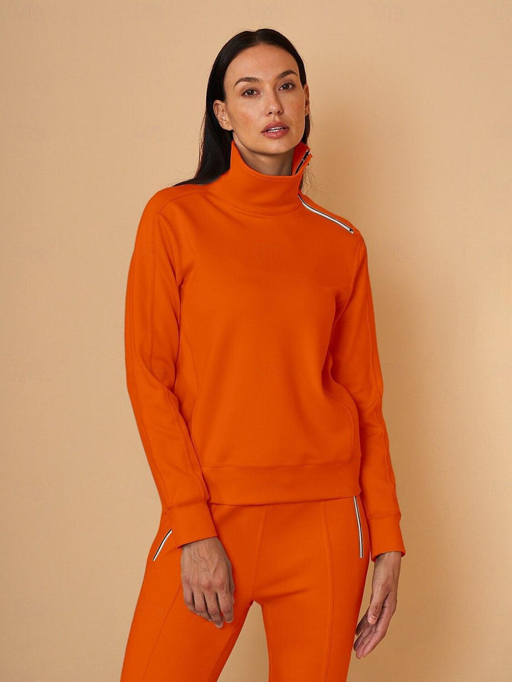 Jennifer – Irregular-Collar Women’s Golf Pullover & Pant Set