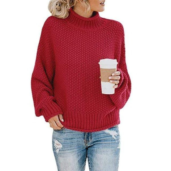 Galina – Women’s Loose Knit Turtleneck Sweater