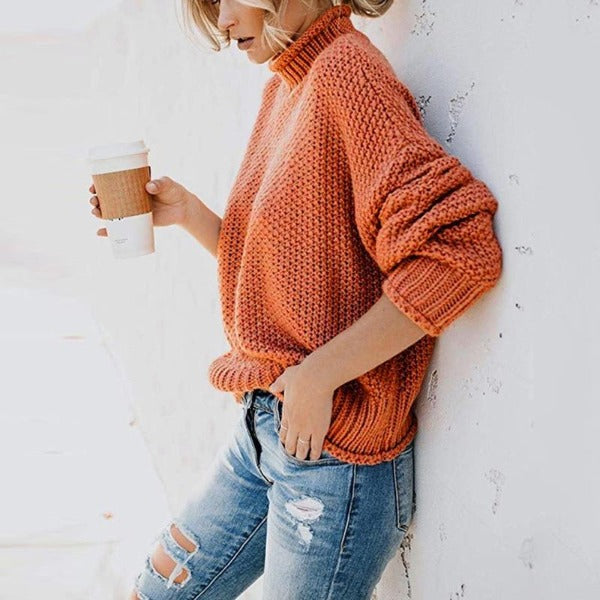 Galina – Women’s Loose Knit Turtleneck Sweater