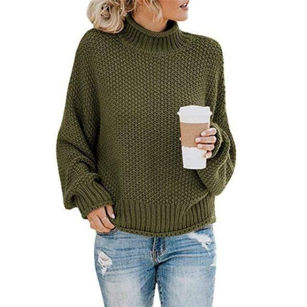 Galina – Women’s Loose Knit Turtleneck Sweater