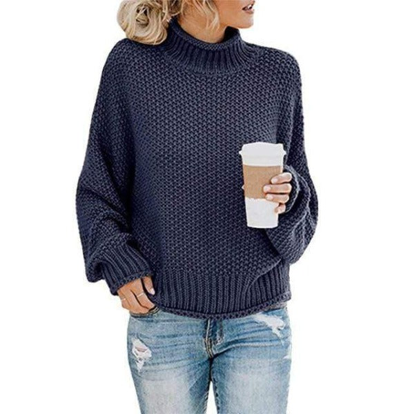 Galina – Women’s Loose Knit Turtleneck Sweater