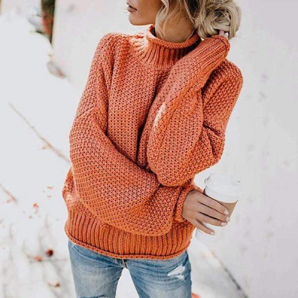 Galina – Women’s Loose Knit Turtleneck Sweater