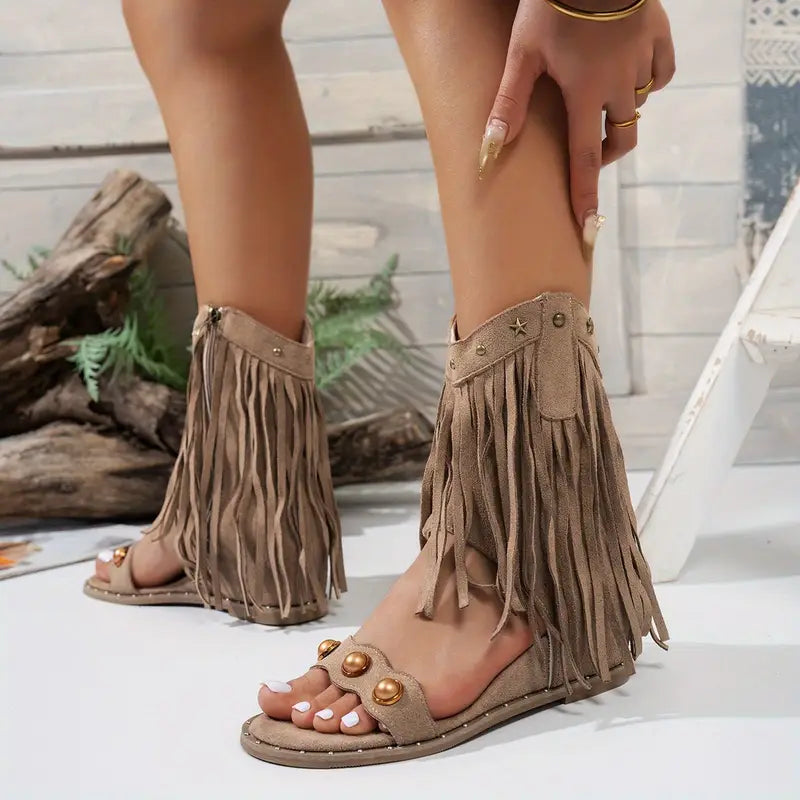 Danica – Bohemian Comfort Women’s Fringed Sandals