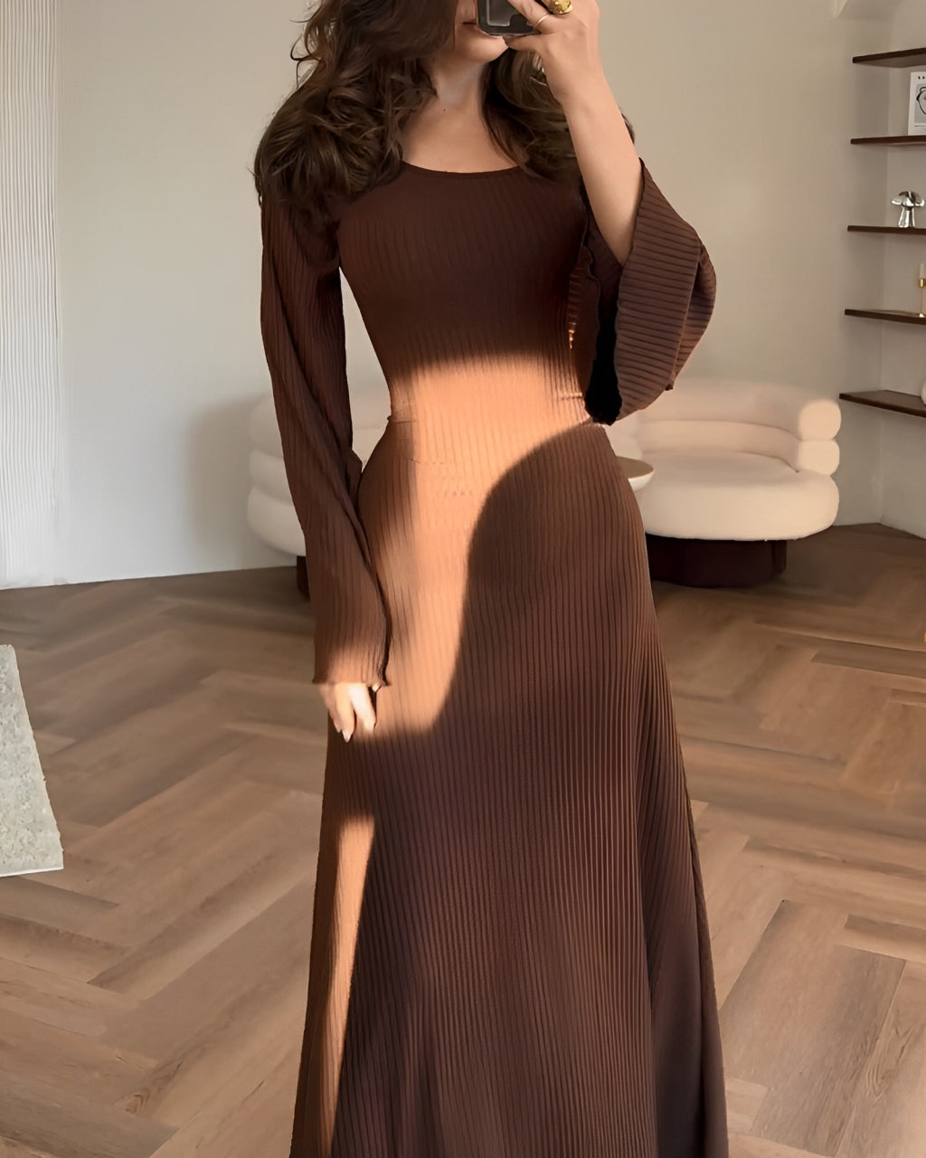 Lena – Patchwork Women’s Long Sleeve Dress