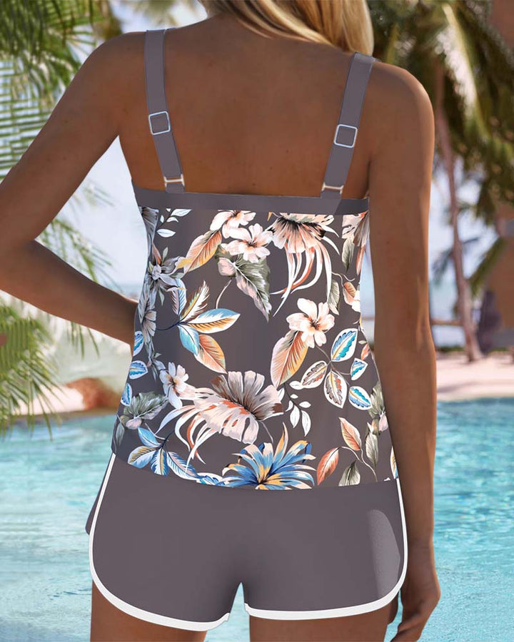 Vanessa – Patterned Women’s Backless Tankini Set