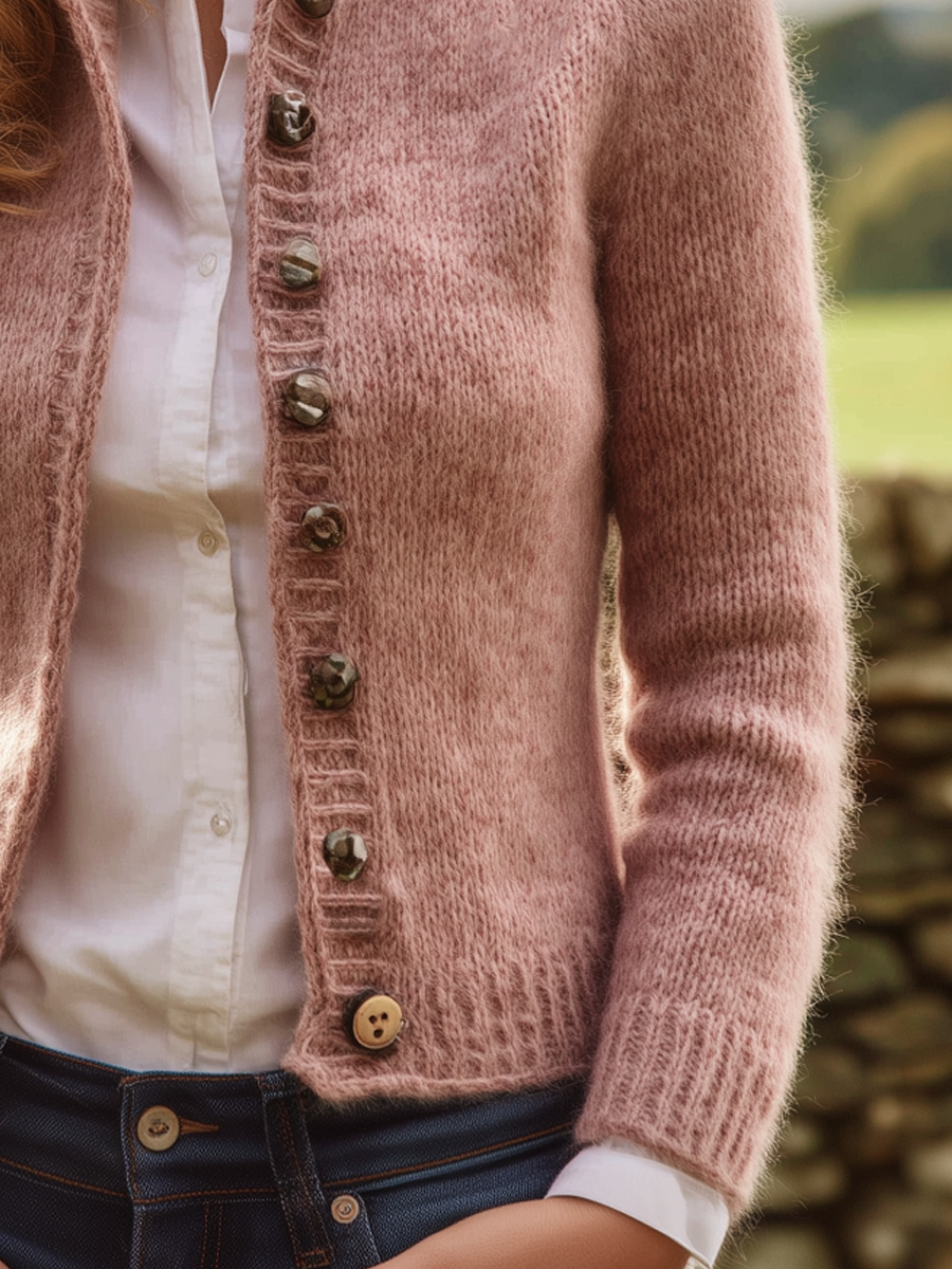 Johanna – Vintage-Inspired Women’s Mohair Knit Cardigan