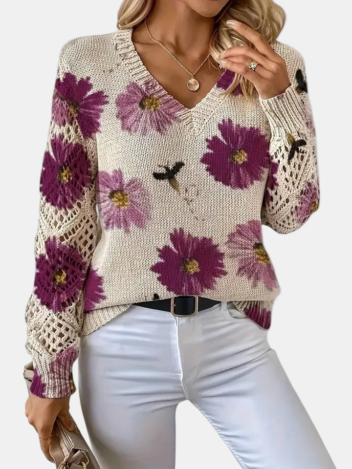 Maha – Lightweight Women’s Floral Knit Cardigan