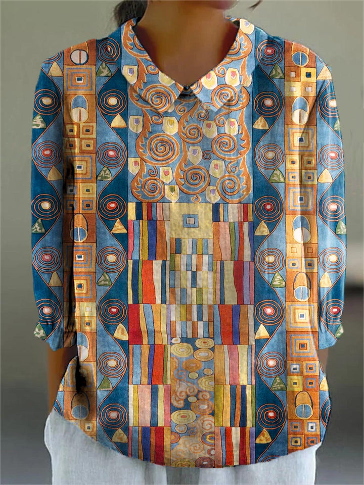 Ghie – Artistic Cotton-Linen Women’s Blouse