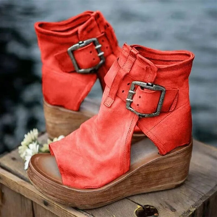 Mabel – Vintage Leather Women’s Wedge Sandals