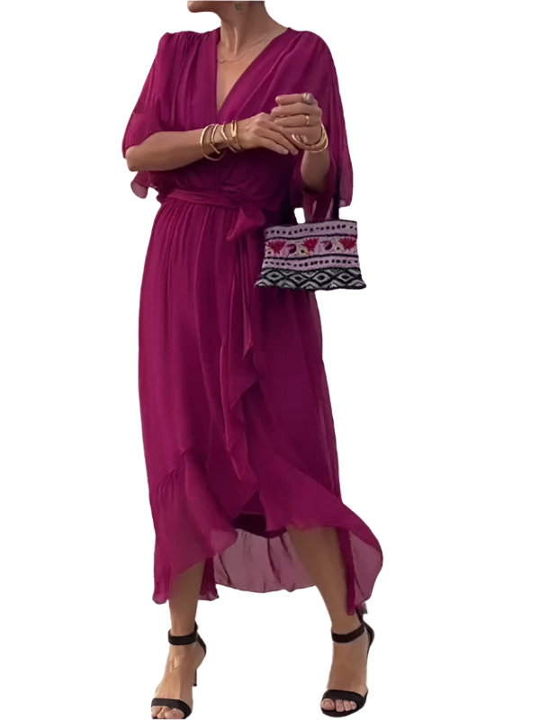 Gianna – Flowy V-Neck Women’s Chiffon Dress