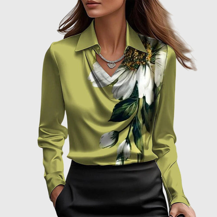 Kyoka – Soft-Shine Women’s Pleated Blouse