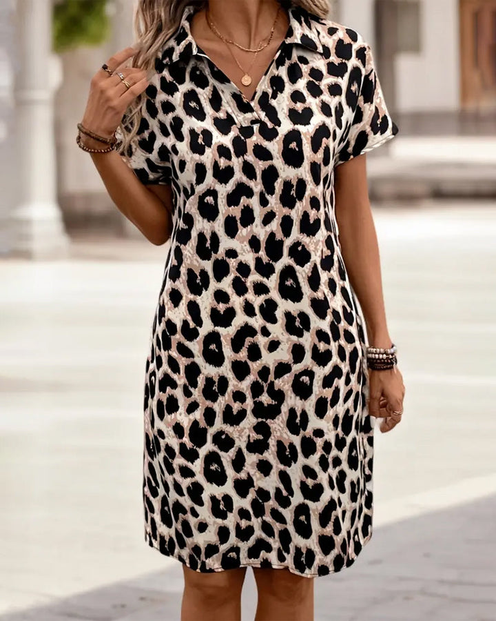 Zari – Flowing Women’s Leopard Midi Dress