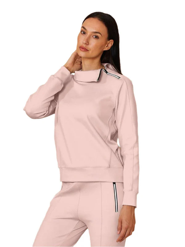 Jennifer – Irregular-Collar Women’s Golf Pullover & Pant Set