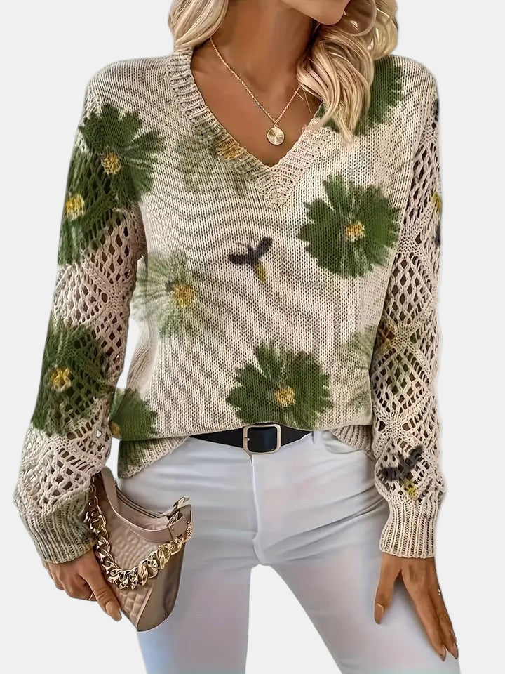 Maha – Lightweight Women’s Floral Knit Cardigan
