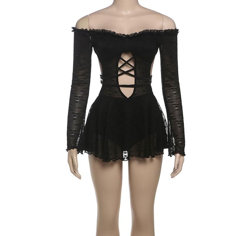 Joanna – Women’s Off Shoulder Cut-Out Mini Dress