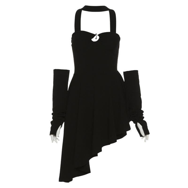 Ariane – Backless Halter Women’s Dress with Glove Detail